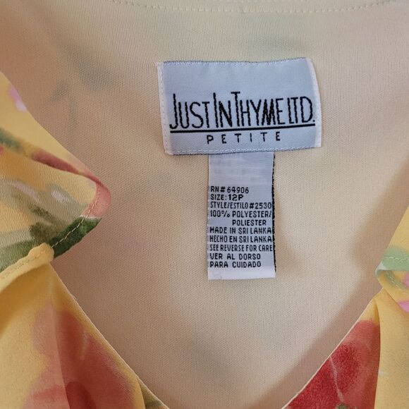 Vintage Just In Thyme Floral Skirt Set Yellow Fairy Cottage Bloomcore 12 Petite - Picture 9 of 9